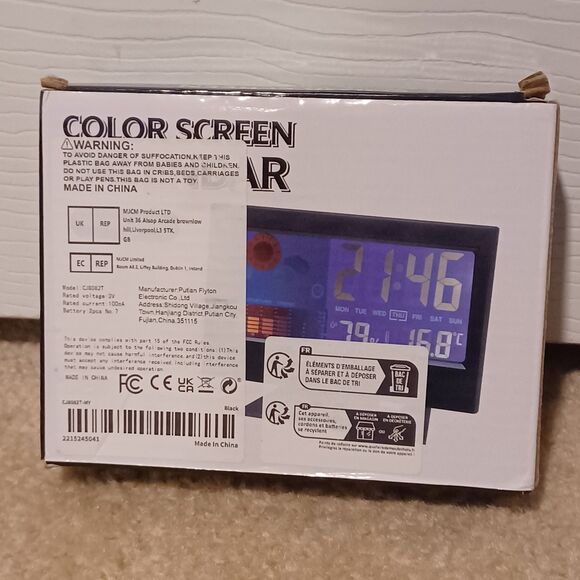 LED Battery-Operated Color Screen Calendar, Model: CJ8082T - Picture 2 of 4